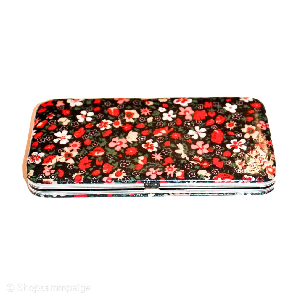 Floral Printed Snap Closure Wallet